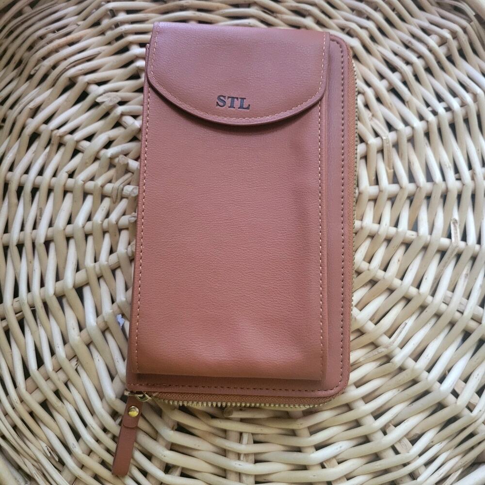 The Original STL Cross Body Clutch Wallet Brown New